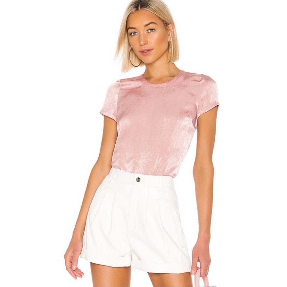 Lovers and Friends Pink Satin shirt - size M